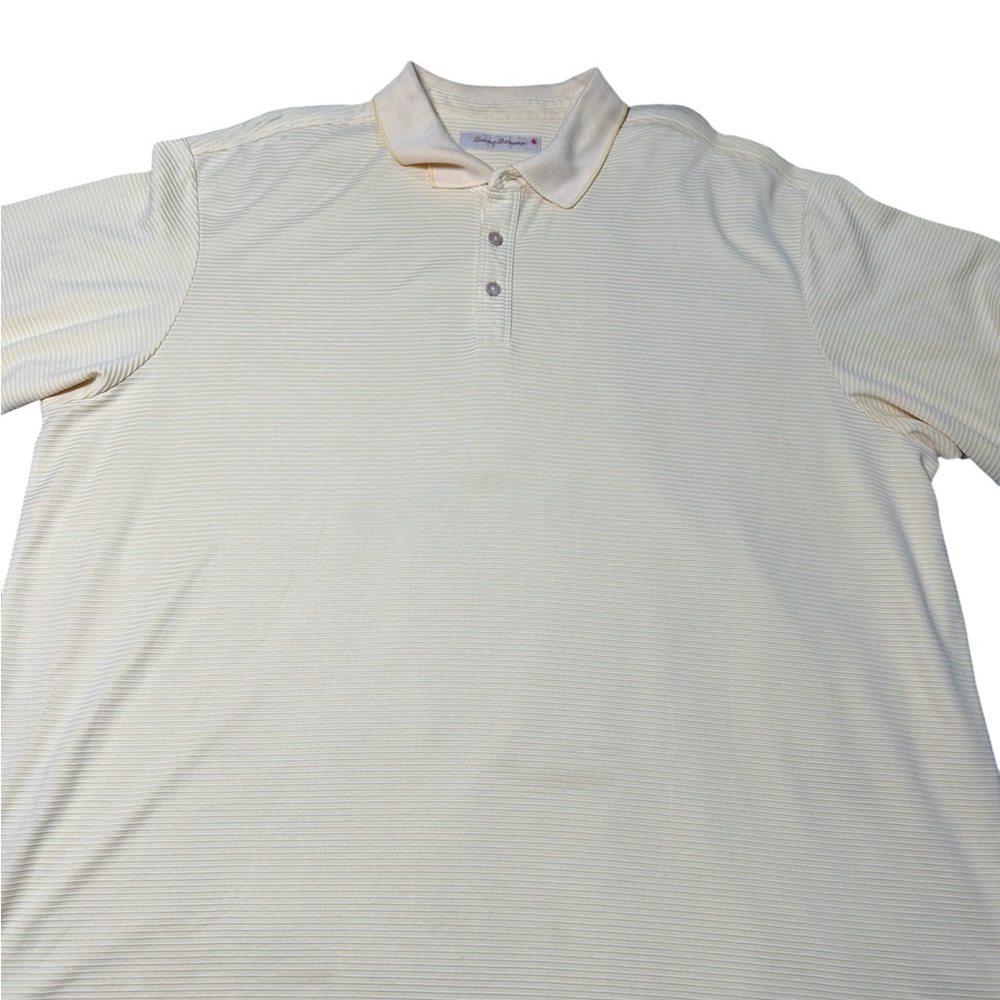 Tommy Bahama Yellow and White Stripped Polo Shirt